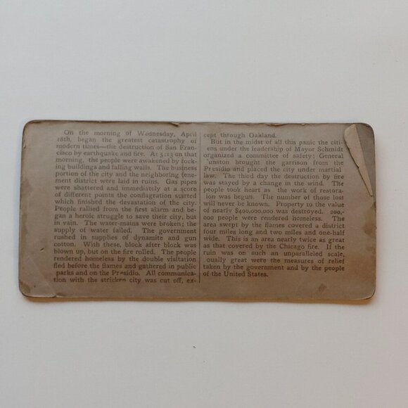 ANTIQUE Stereograph Card San Francisco after the Earthquake Old Jewish Synagogue - Picture 8 of 8